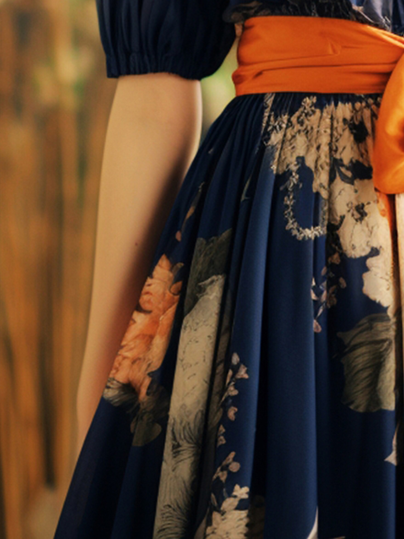Indigo Petal Sash-thumb